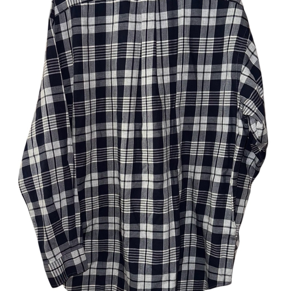Polo Ralph Lauren Blake Shirt Large Navy Blue White Long Sleeve Plaid Button Up - Picture 7 of 10